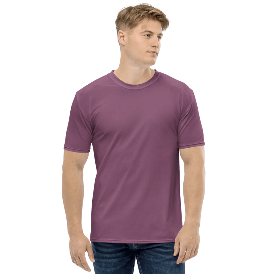 Plain Dark Lilac Purple Soft Summer Men's Crewneck Polyester Heavyweight Premium T-Shirt by Treasure Pie product image (4)