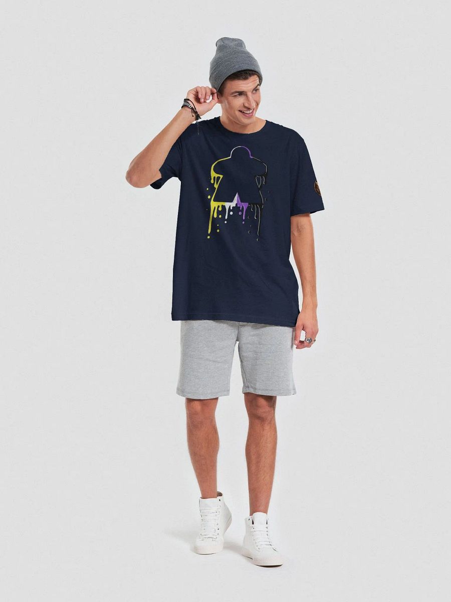 Drippy Non-Binary Pride Meeple T-Shirt product image (4)