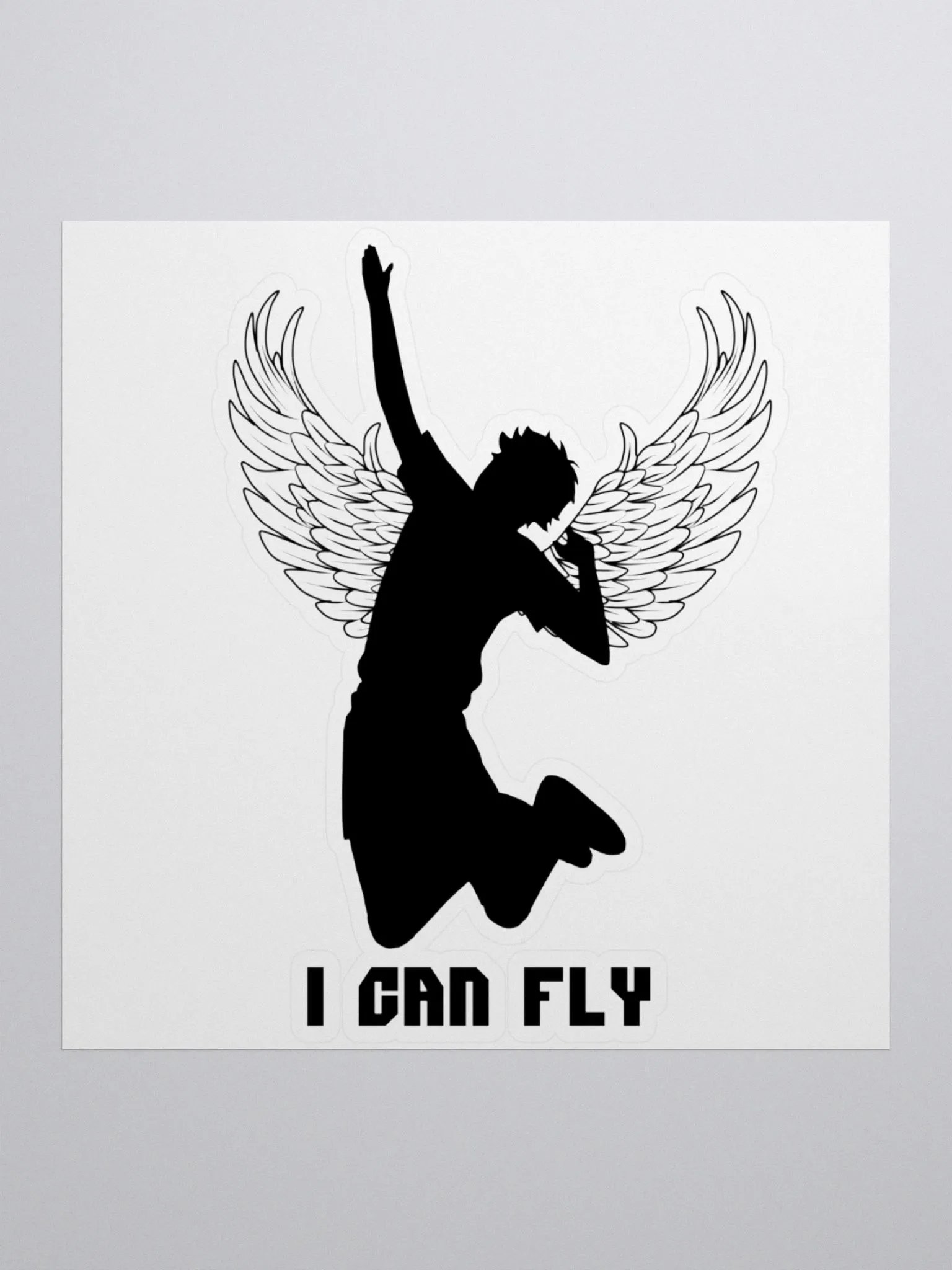 Hinata 'I Can Fly' Black Sticker product image (1)