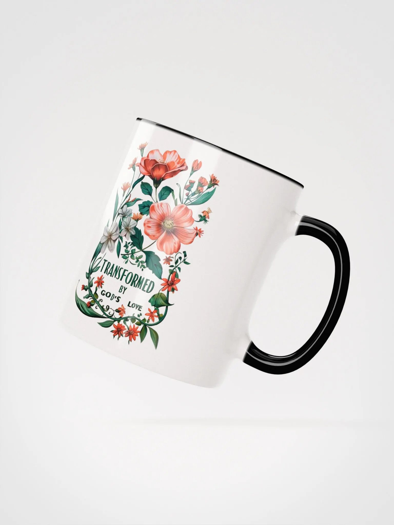 Transformed By God's Love Symmetrical Floral Bliss Ceramic Mug product image (7)