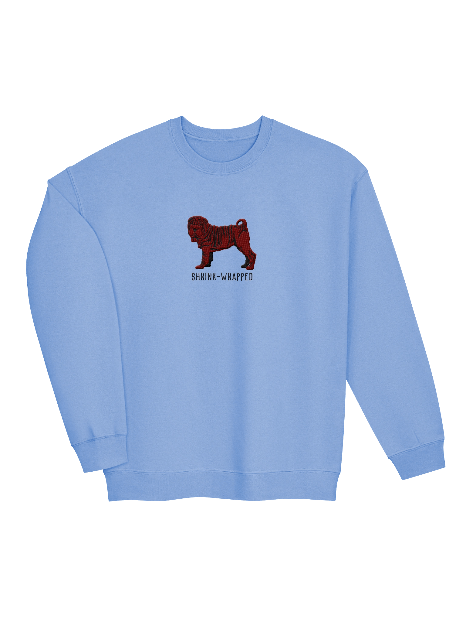 Shrink-Wrapped Sweatshirt (Embroidered) of a Chinese Shar-Pei(Chocolate) product image (11)