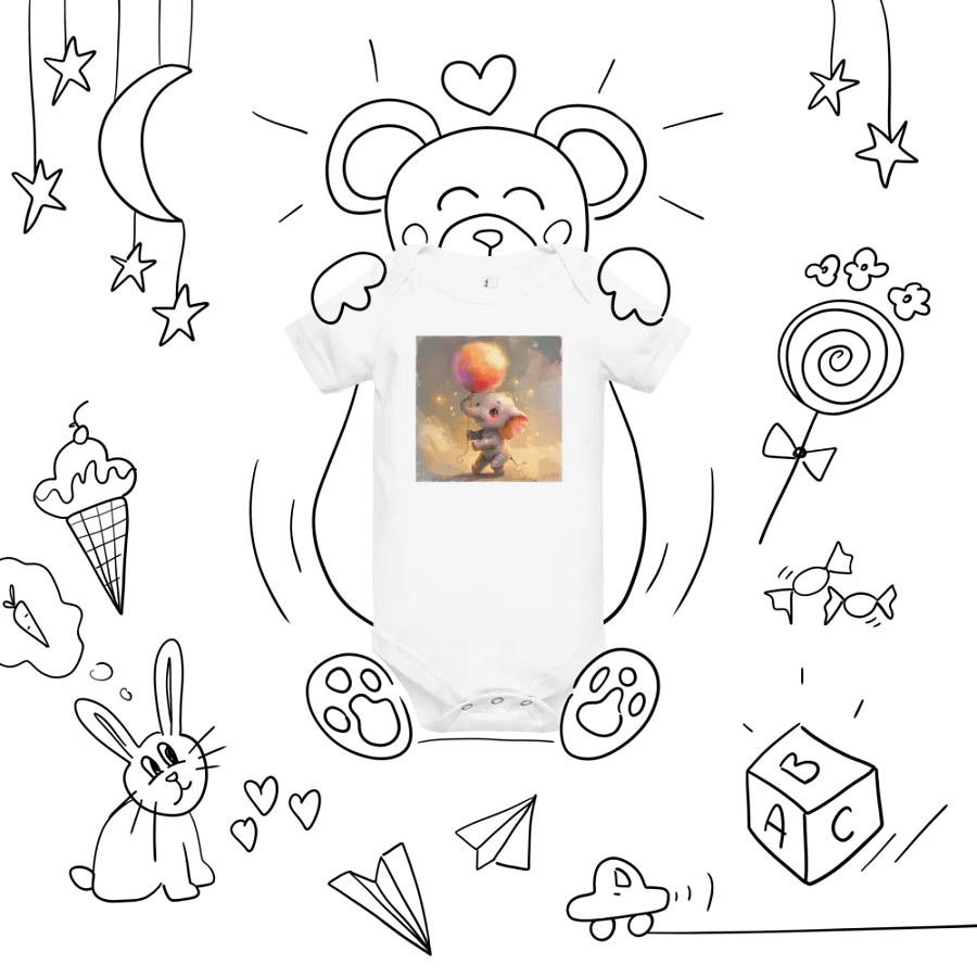 Whimsical Elephant Dreams Baby Onesie product image (7)