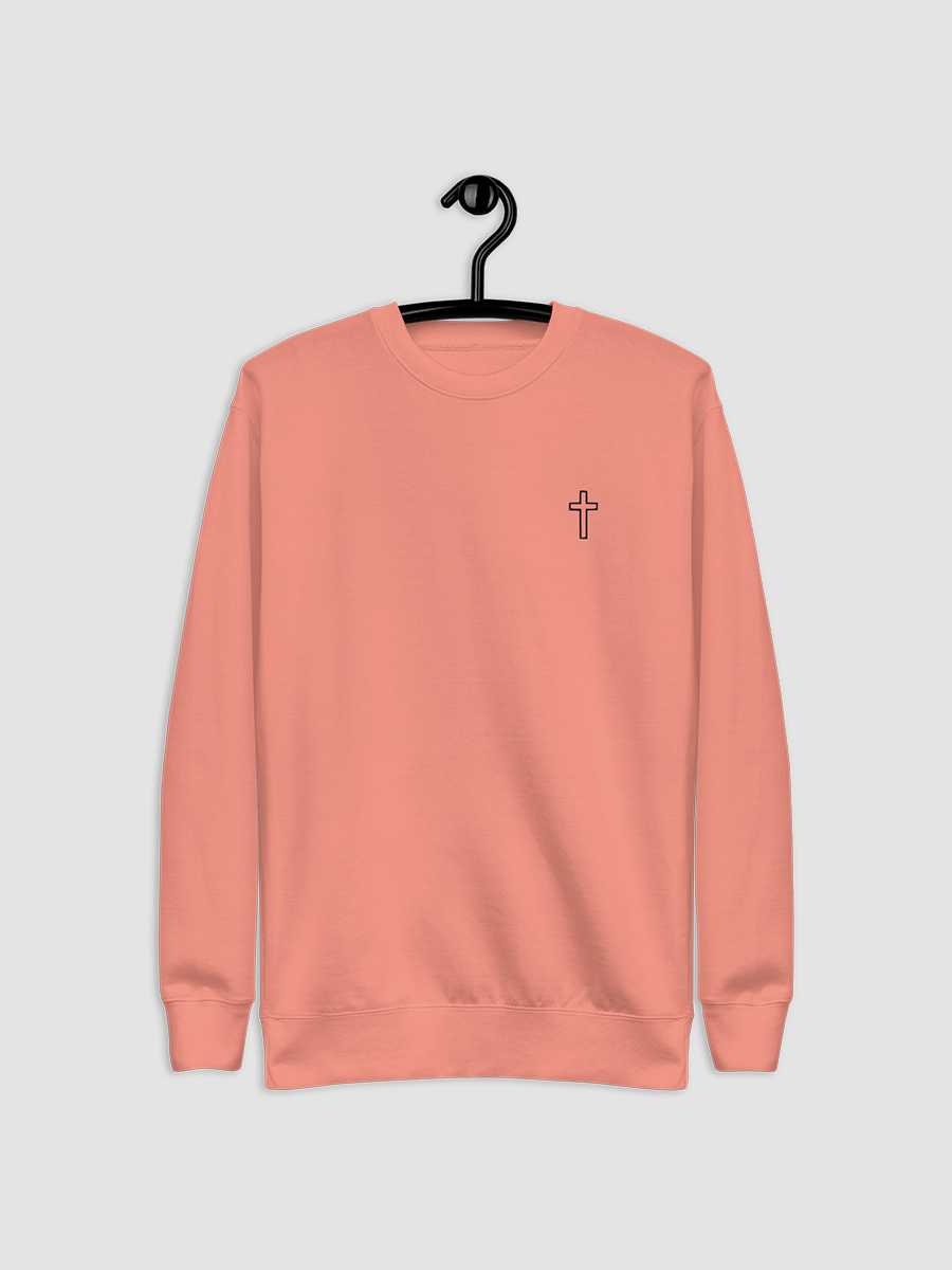 Simple Cross Embroidered Dusty Rose Crewneck product image (4)