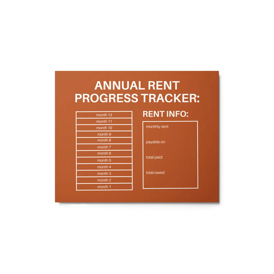 ANNUAL RENT TRACKER (white design 3) product image (1)