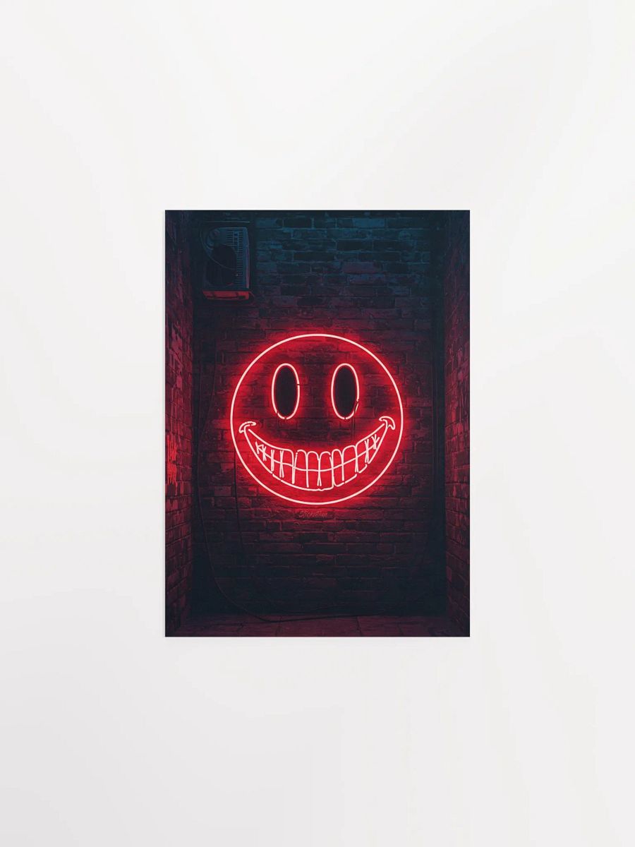 Red Neon Smiley Face Poster product image (5)