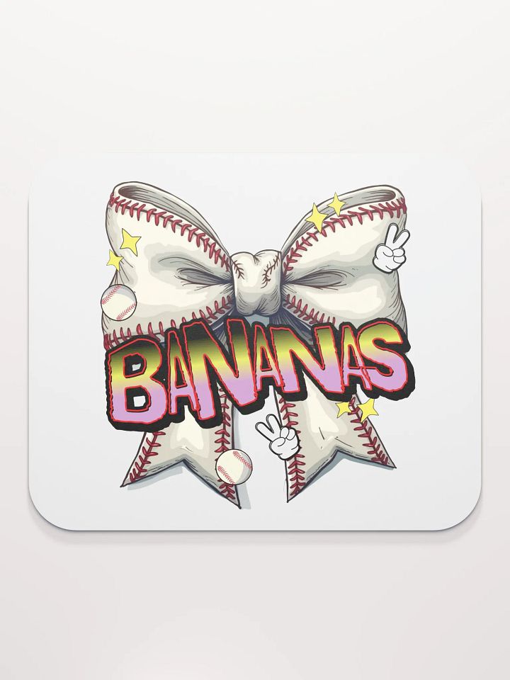 Bananas Bow Baseball Play Mouse Pad product image (1)