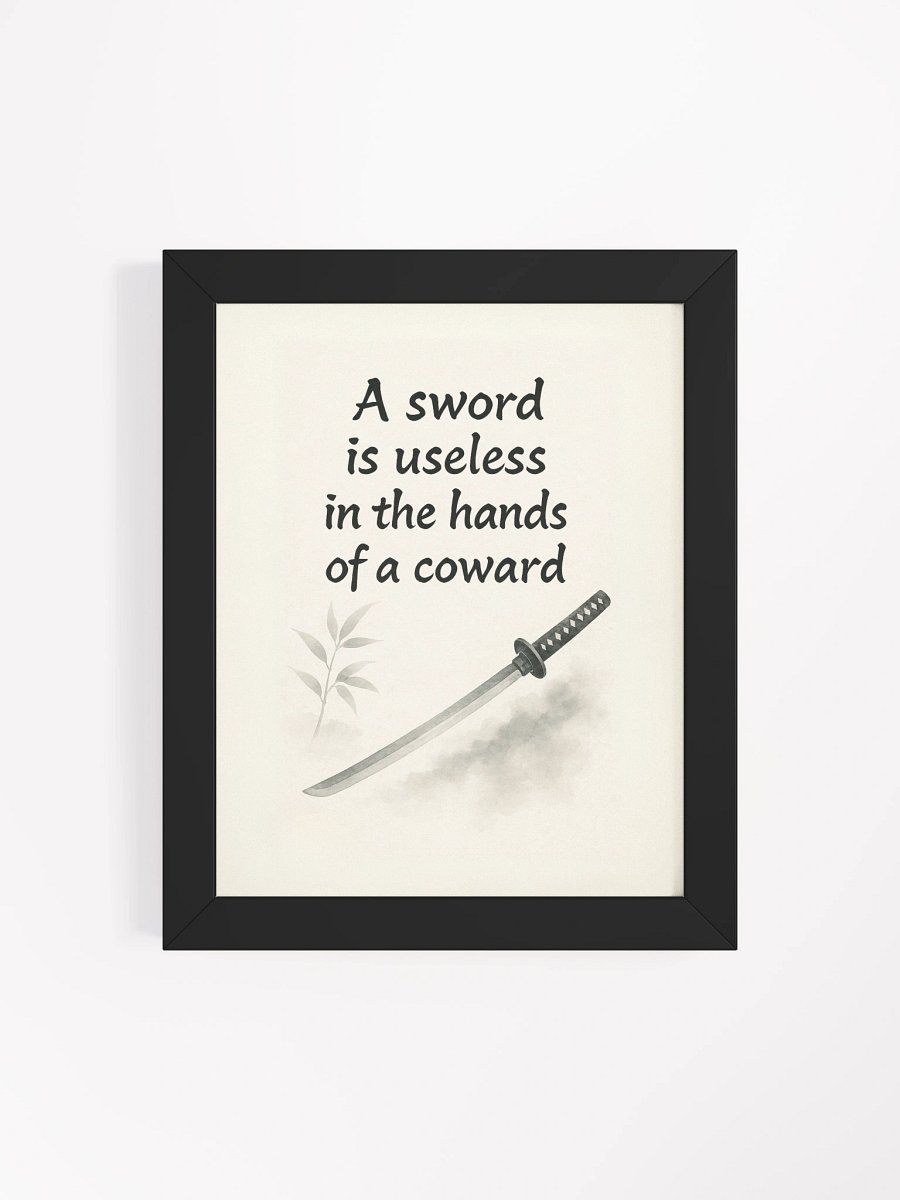 Samurai Courage Quote Wall Art – Nichiren Buddhism Framed Print for Inner Strength product image (4)