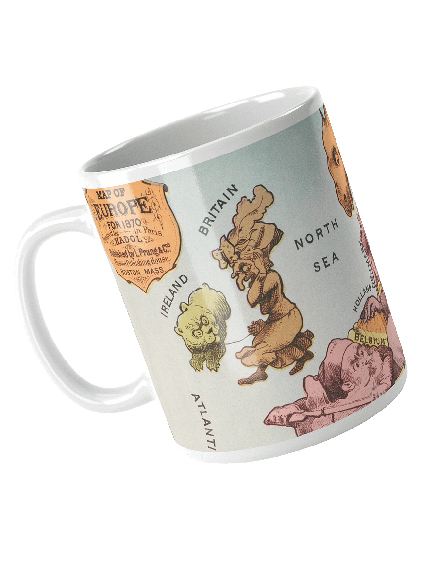 European Caricature Map White Glossy Mug product image (3)