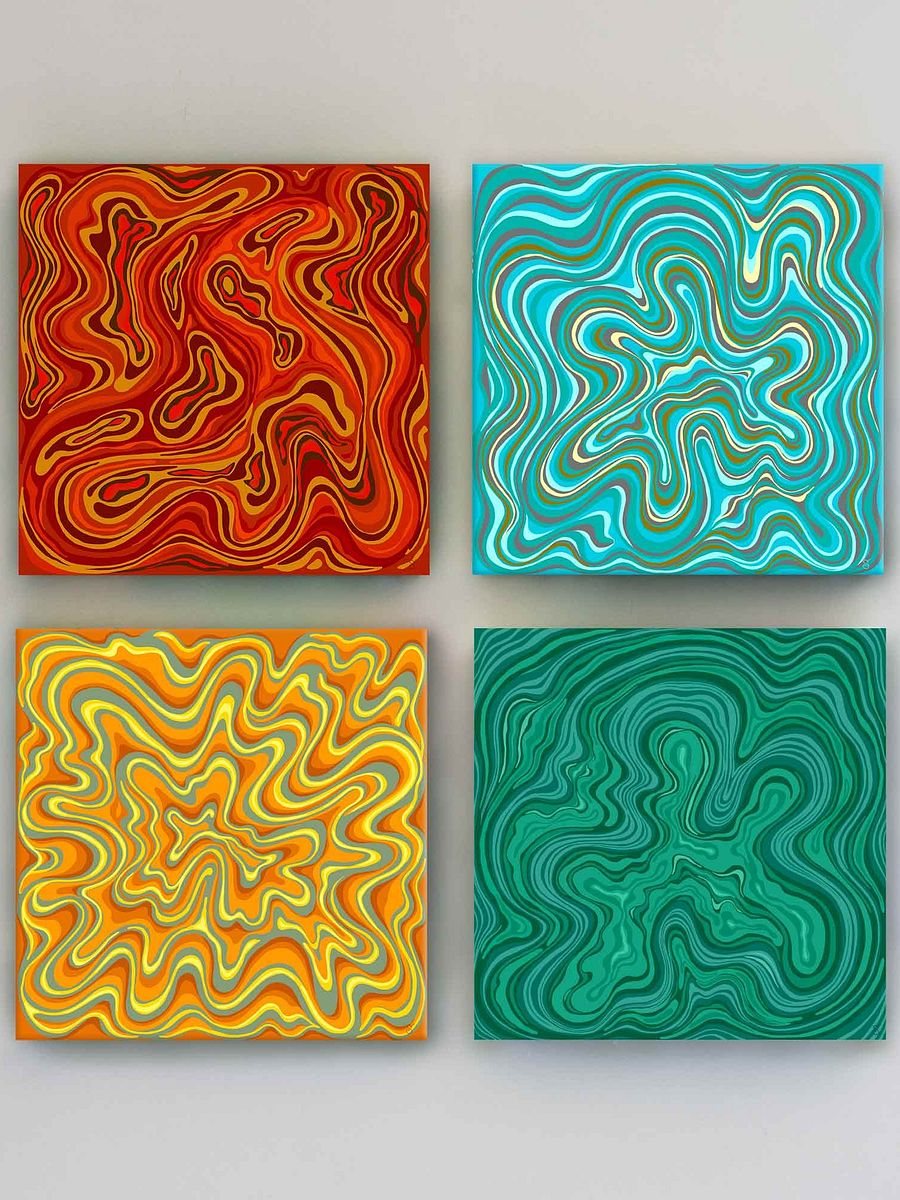 Verdant Swirls Canvas Art - Stone No. 7 product image (110)