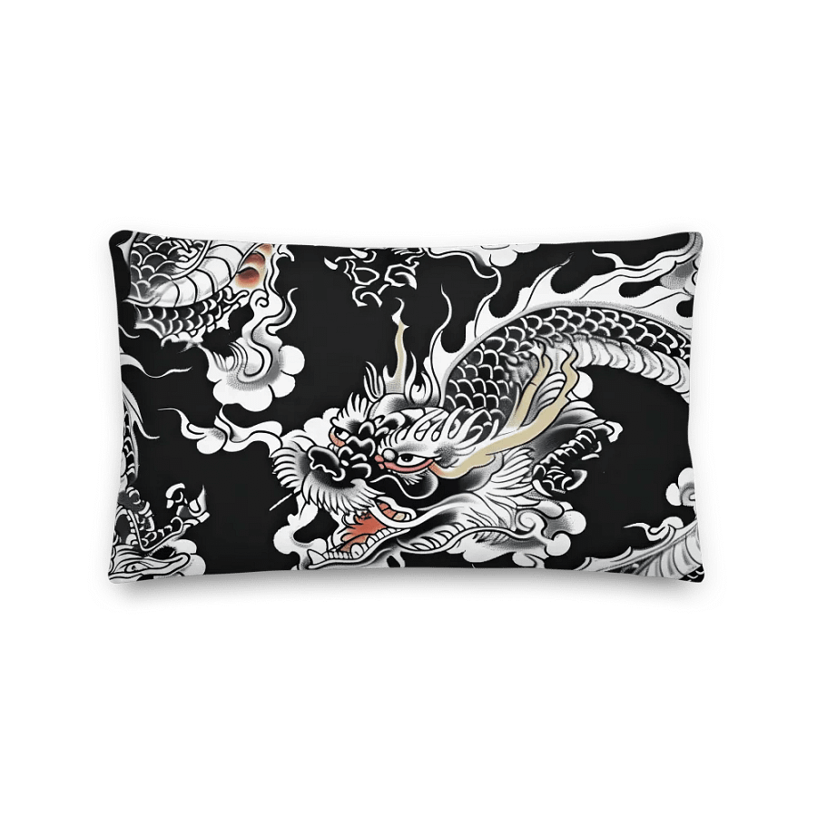 Monochrome Dragon Premium Pillow product image (2)
