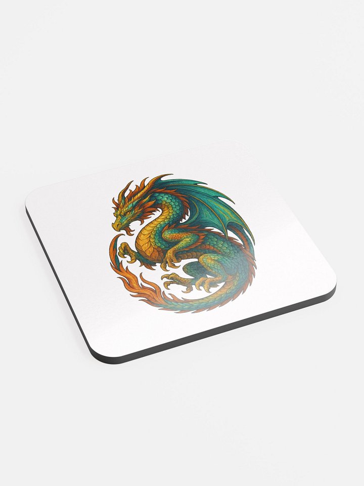 🔥 Colourful Dragon Coaster – On Burgundy Flame 🔥 product image (2)