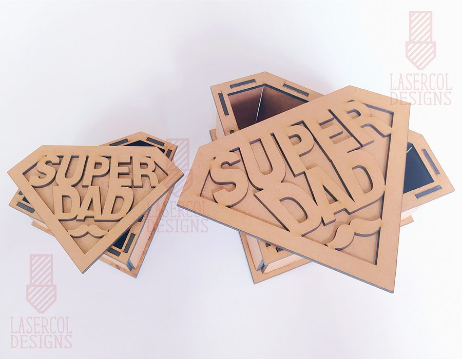 Superdad Box (Two Sizes) - Laser Cut Files product image (9)