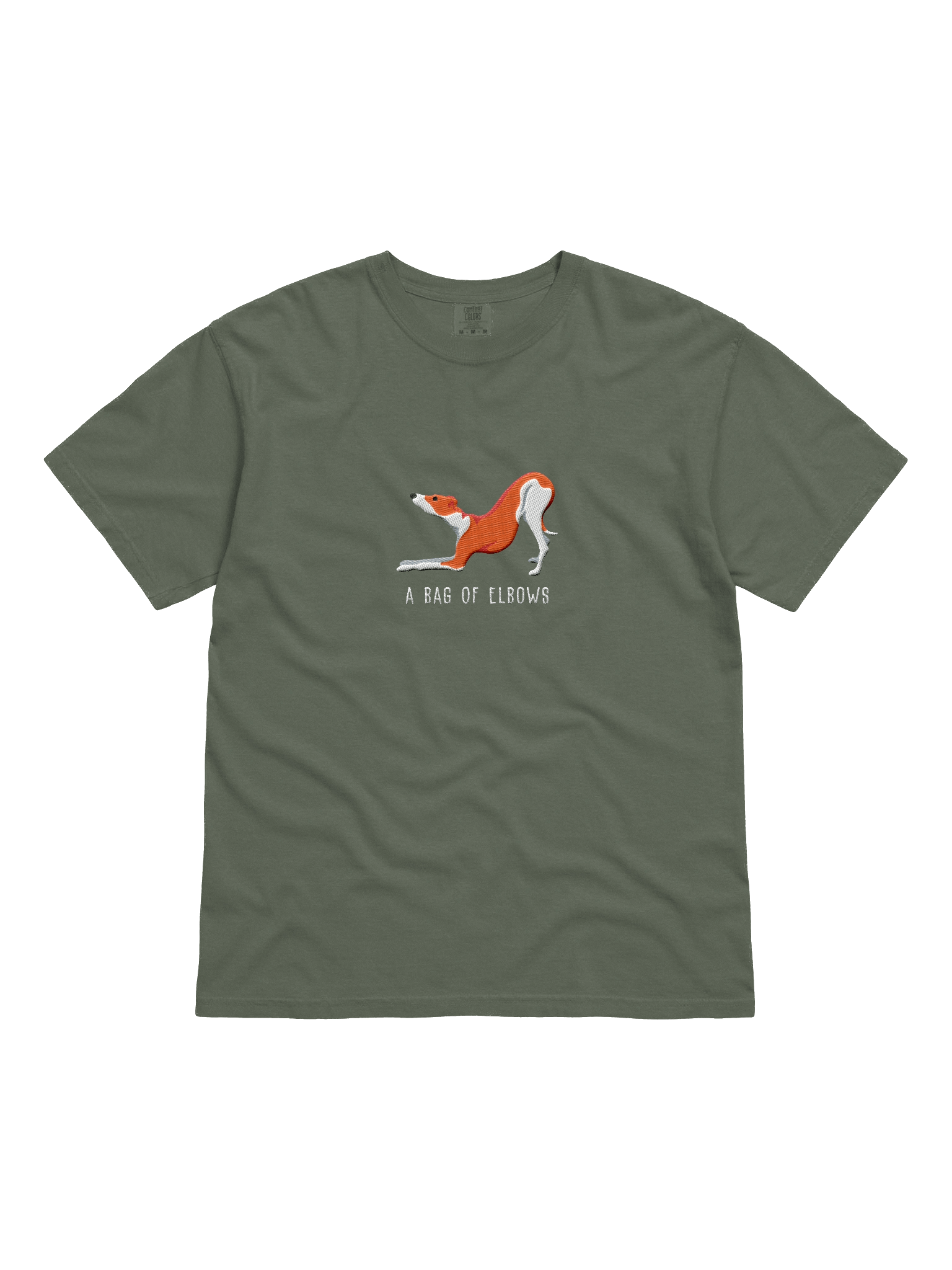 A Bag of Elbows T-Shirt(Embroidered) of an Italian Greyhound(Red & White) product image (31)