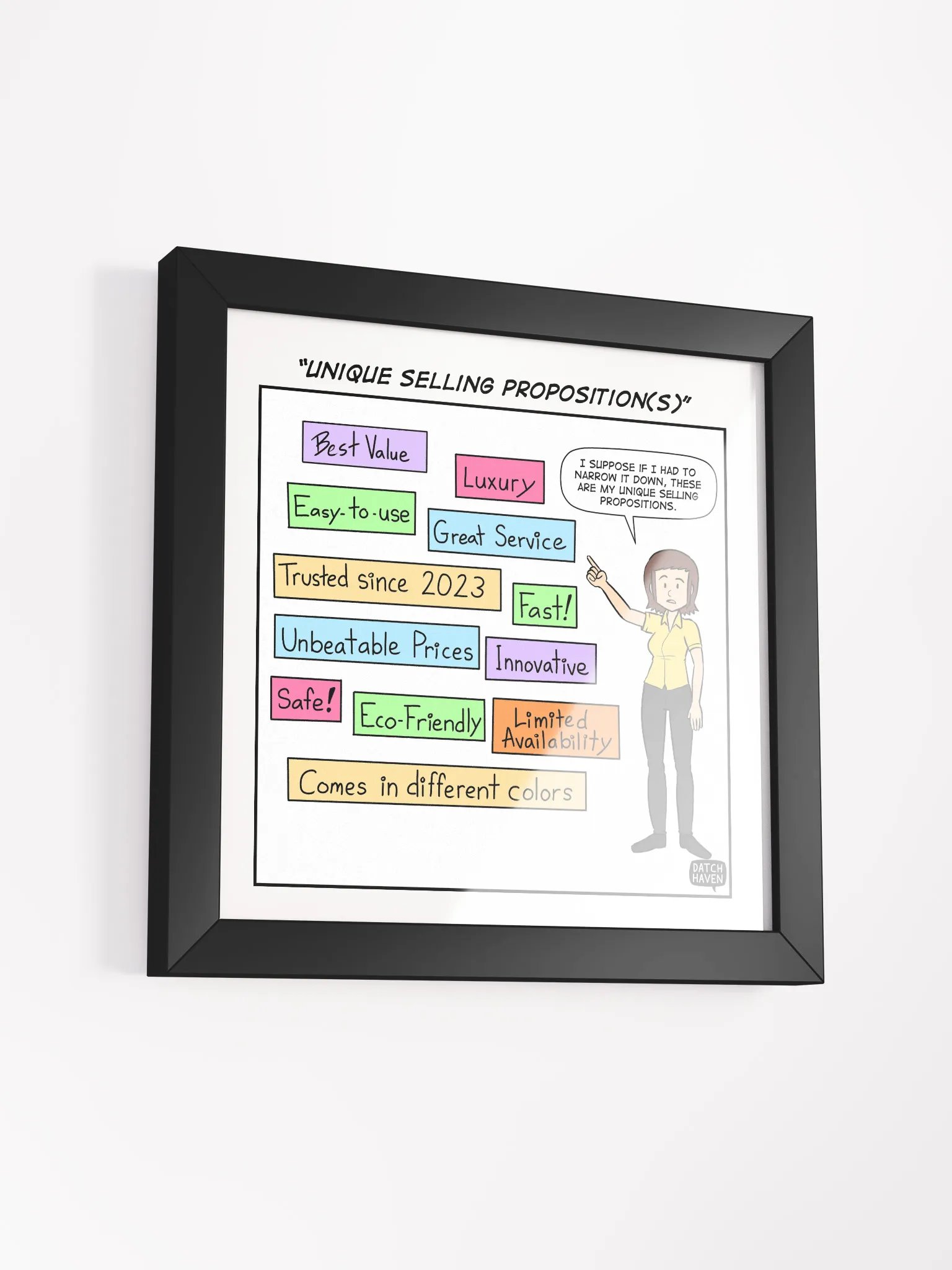 "Unique selling proposition(s)" framed poster (10″×10″) product image (3)