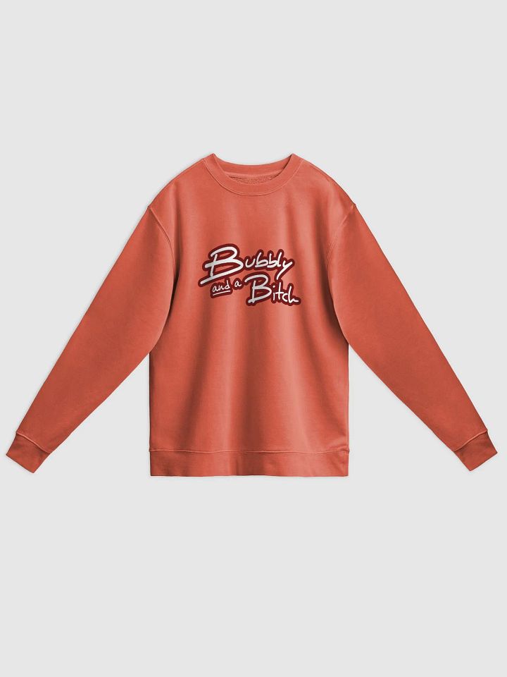 Bubbly and a B*tch (lined design, #6D1616 ) printed pigment crewneck product image (8)