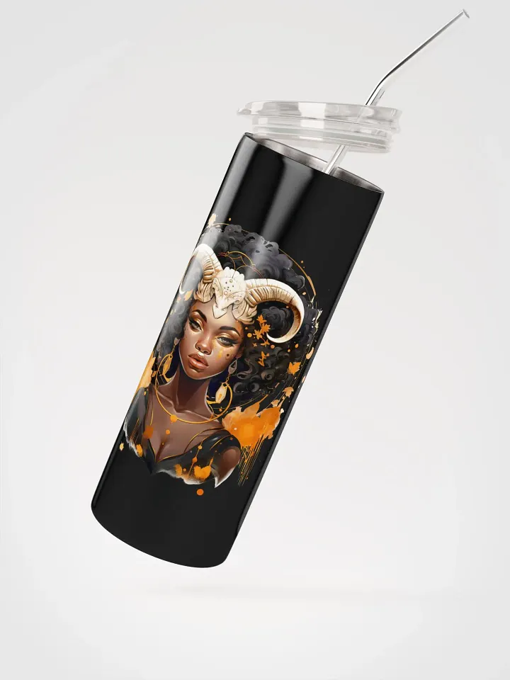 Elevate Your Sips with Aries Woman Illustrated Zodiac Stainless Steel Tumbler! ♈ product image (2)