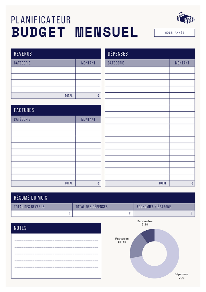 Planificateur Budget mensuel product image (2)