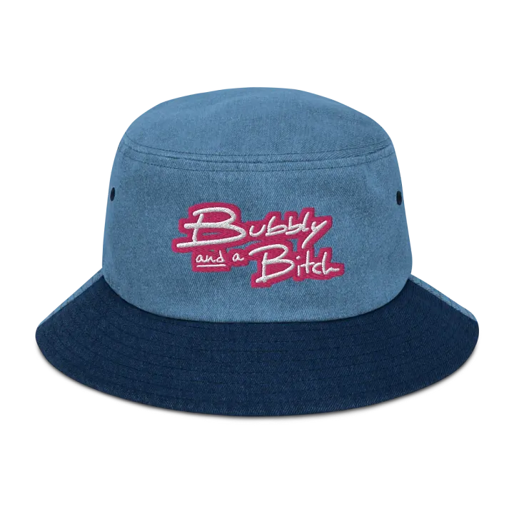 Bubbly and a B*tch (pink bubble design 2) denim bucket hat product image (1)