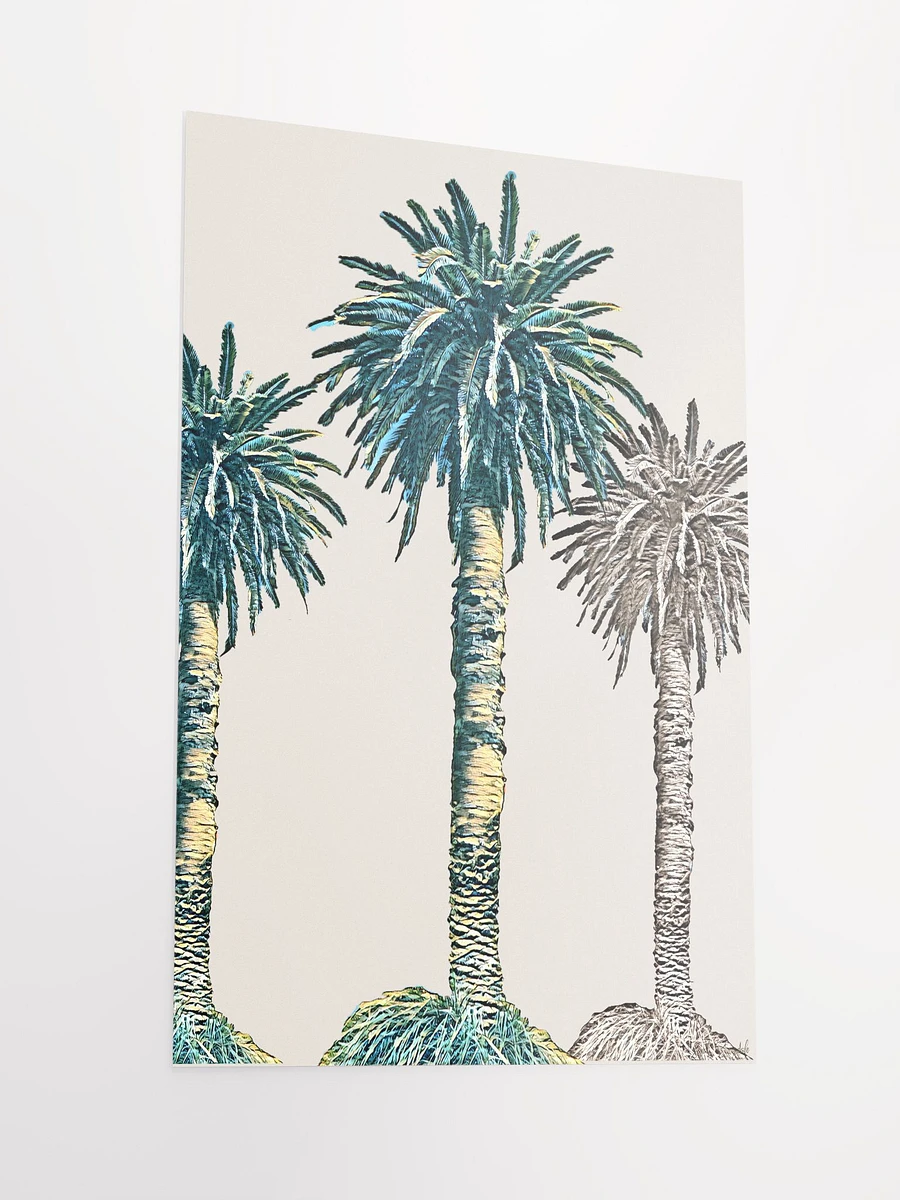 3 Palm Trees - Portrait - Museum-Quality Poster product image (2)