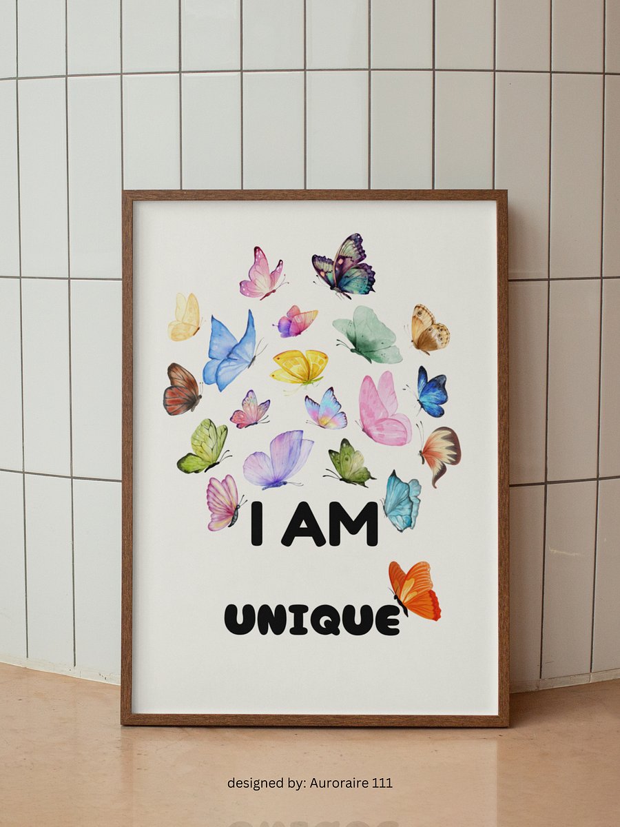 I AM Unique - Printable Wall Art | Digital Poster Download | Multiple Sizes Included product image (1)