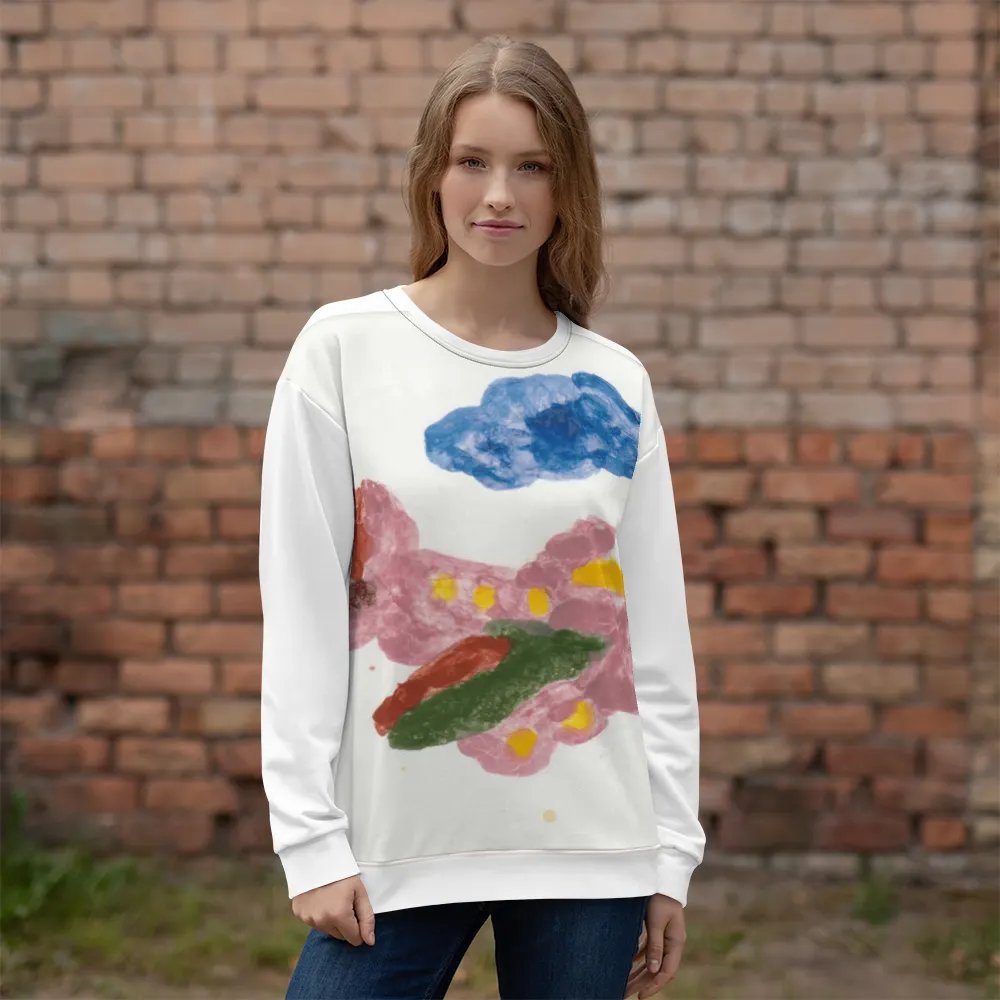 Kid Airplane (All-Over Print Recycled Unisex Sweatshirt) product image (5)