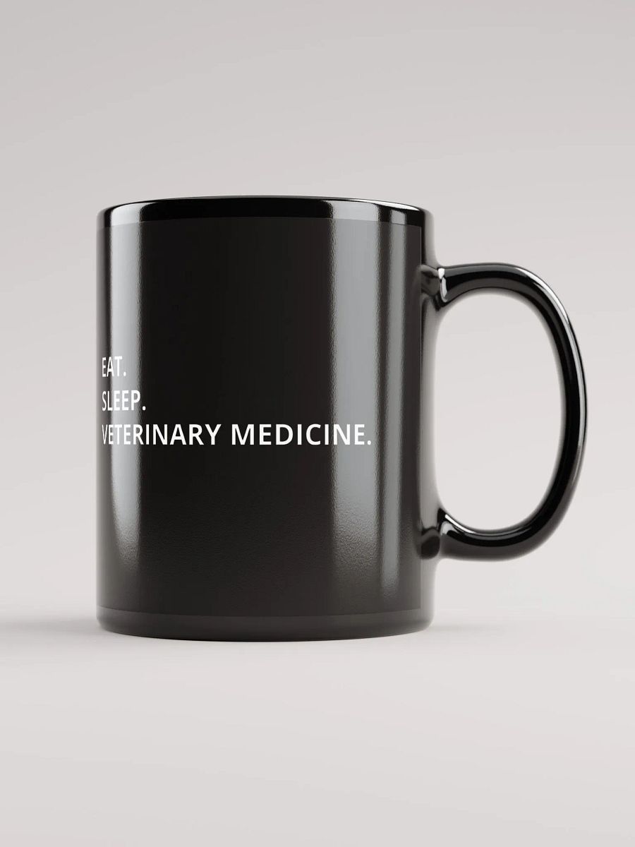 "Eat, sleep, veterinary medicine" black glossy mug product image (4)