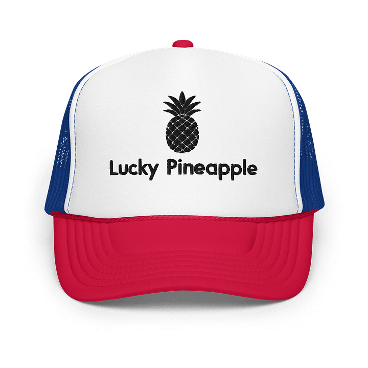 Lucky Pineapple Films Logo Embroidered Patriotic USA Red White, and Blue Trucker Hat product image (1)