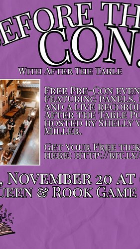 Some exciting news! I’m partnering with @queenrookcafe to host a little pre-con event called Before the Con with After the Ta...