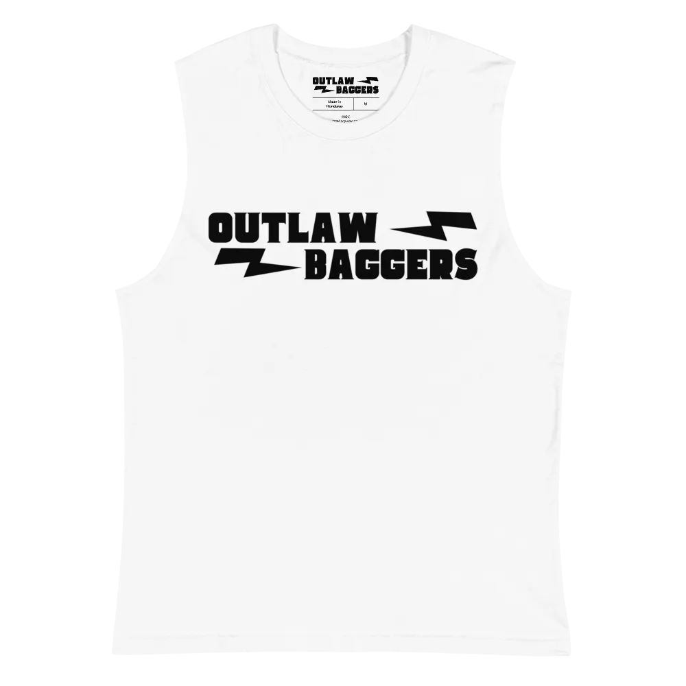 Outlaw Baggers Classic White Muscle Shirt product image (2)