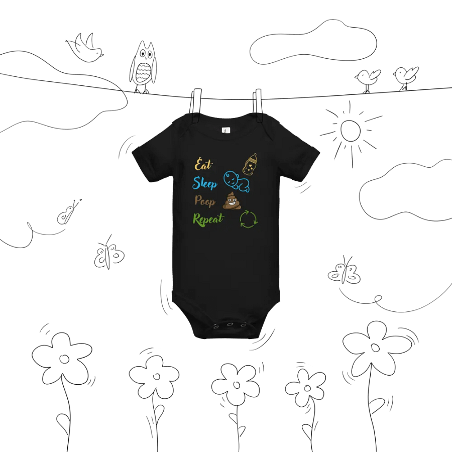 Eat Sleep Poop Repeat Color Baby Onesie product image (12)
