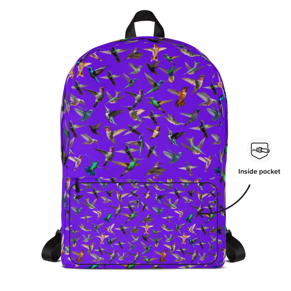 umming birds purple All-Over Print Backpack for arty friends birders product image (4)