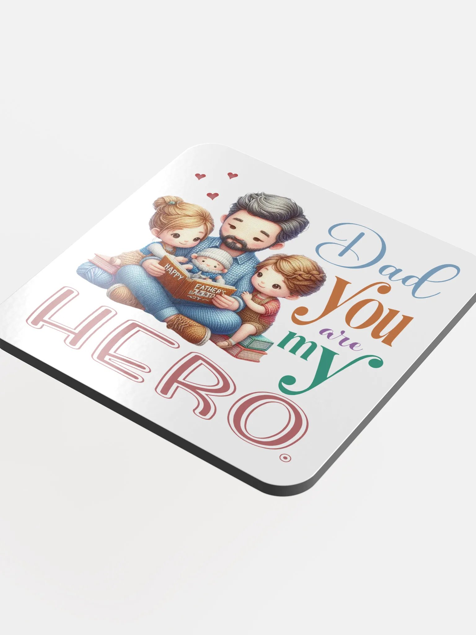 Dad You are my Hero Cork Coaster product image (4)