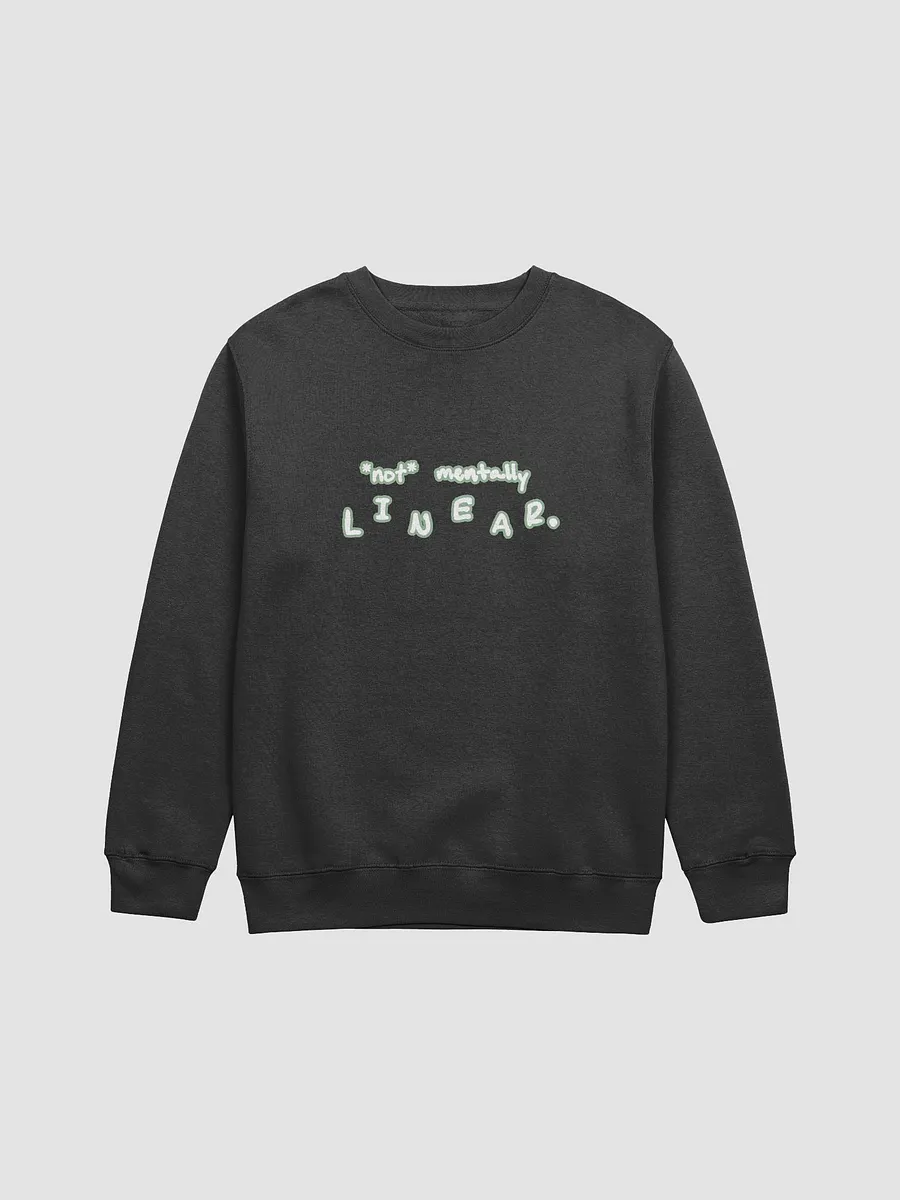 *not* mentally linear (lined design, #96B697) printed crewneck product image (4)