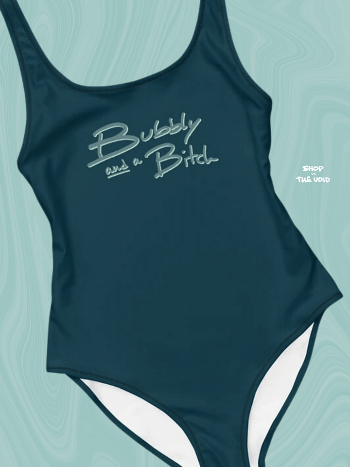 Bubbly and a B*tch (fir shadow design) one piece swimsuit product image (1)