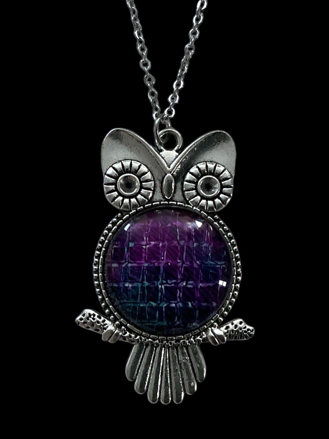 Glass Cabochon Owl Pendant product image (1)