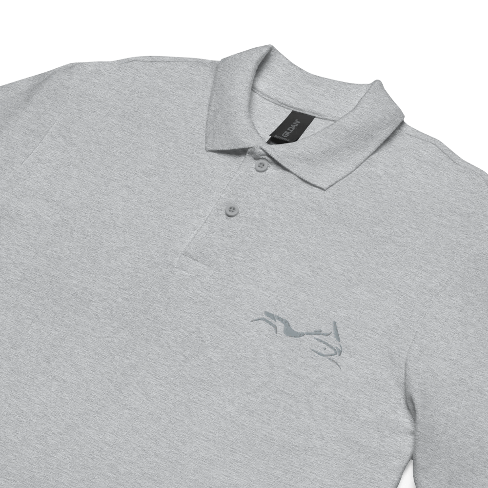 Shadow Bagger Embroidered Polo Shirt in White or Grey product image (2)
