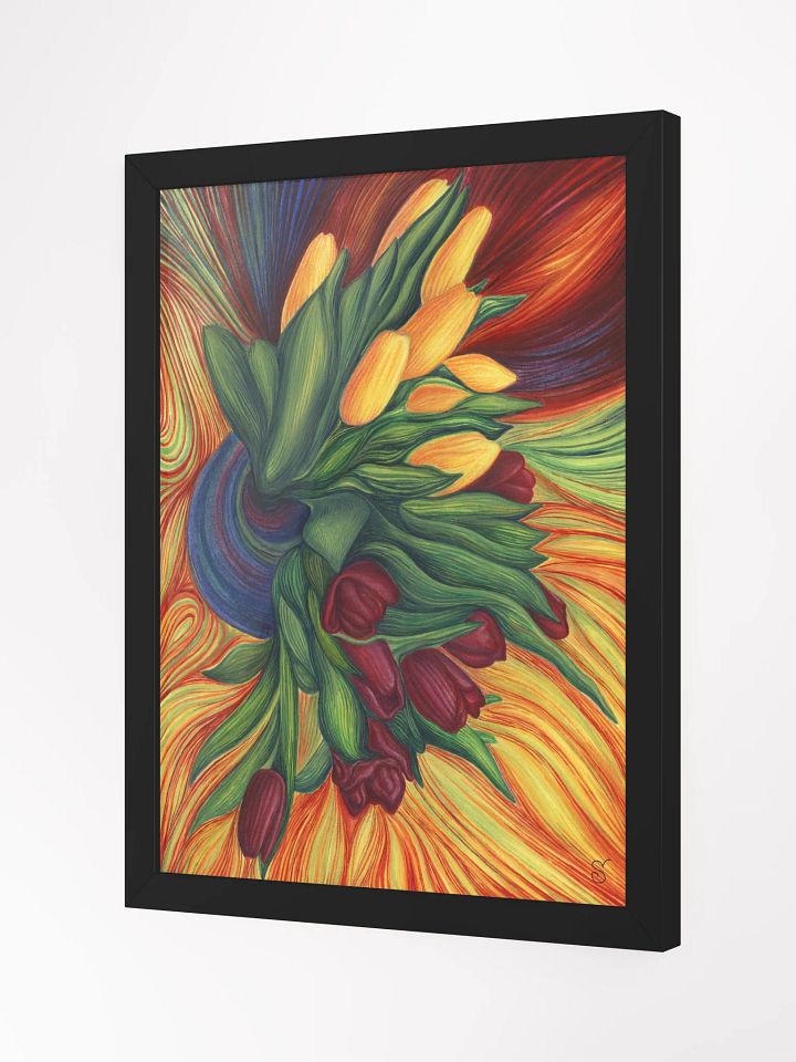 Vibrant Ayous Wood Framed Matte Poster - Yellow and Purple Tulips product image (11)