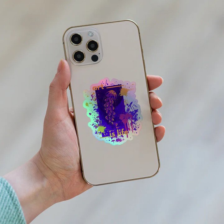 Artistic Jellyfish Holographic Sticker Sheet product image (1)