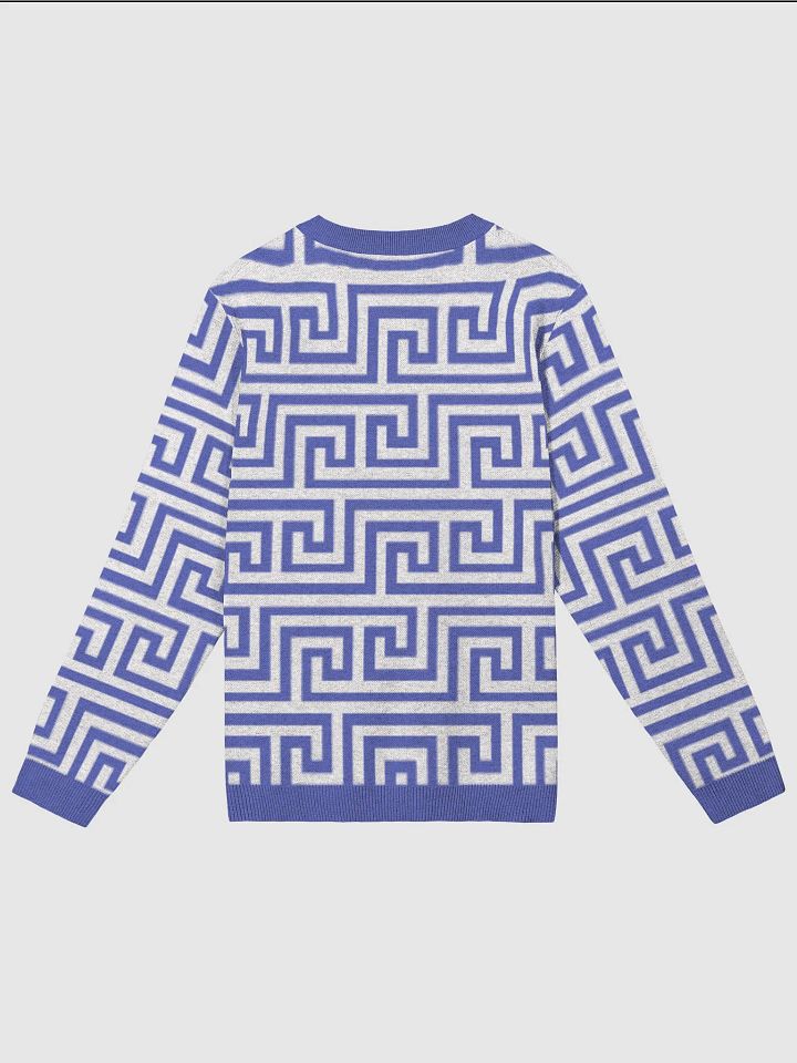 Blue Greek Key Knitted Classic Sweater product image (2)