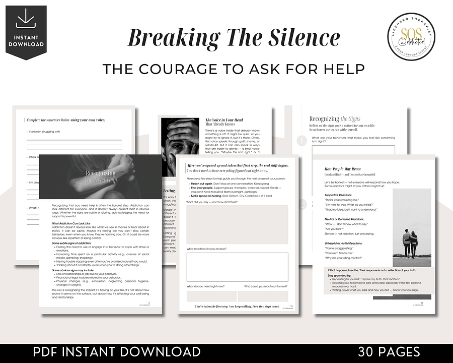 Addiction Self-Help Worksheets - The Courage To Ask For Help product image (3)