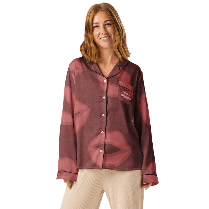 Glossy SexyBaddies Lips Women's Pajama Top product image (1)