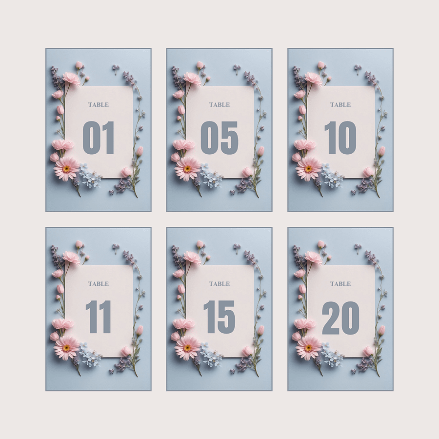 Floral Table Number Card - Dizynai (DTN-08) product image (2)