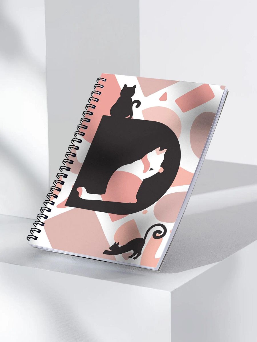 Monogram Letter D Cat Lover Geometric Pinks Notebook product image (3)