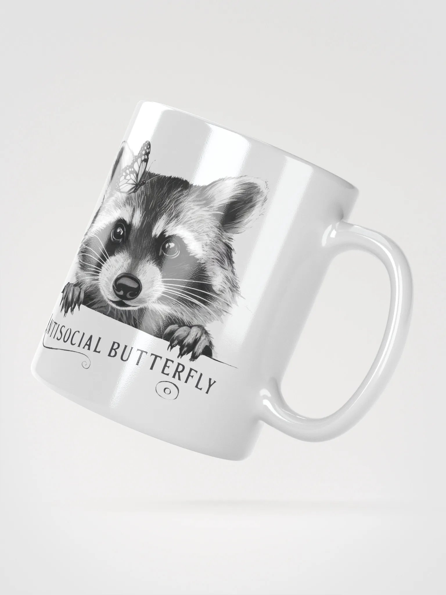 Antisocial Butterfly Raccoon Mug product image (5)