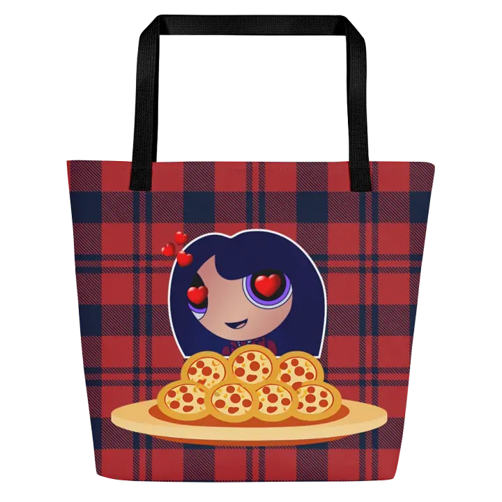 Pizza Love Tote Bag - Red Plaid product image (1)