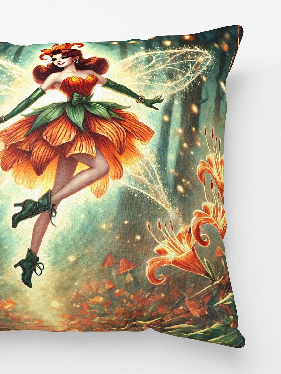 Enchanted Orange Lily Fairy Throw Pillow product image (3)