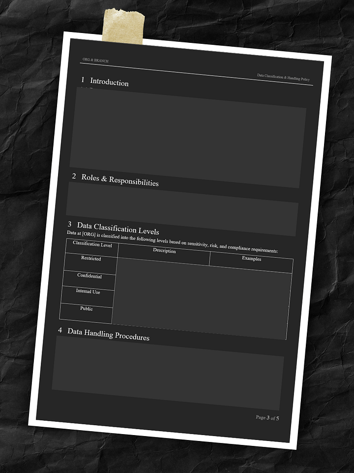 Data Classification & Handling Policy Template product image (2)
