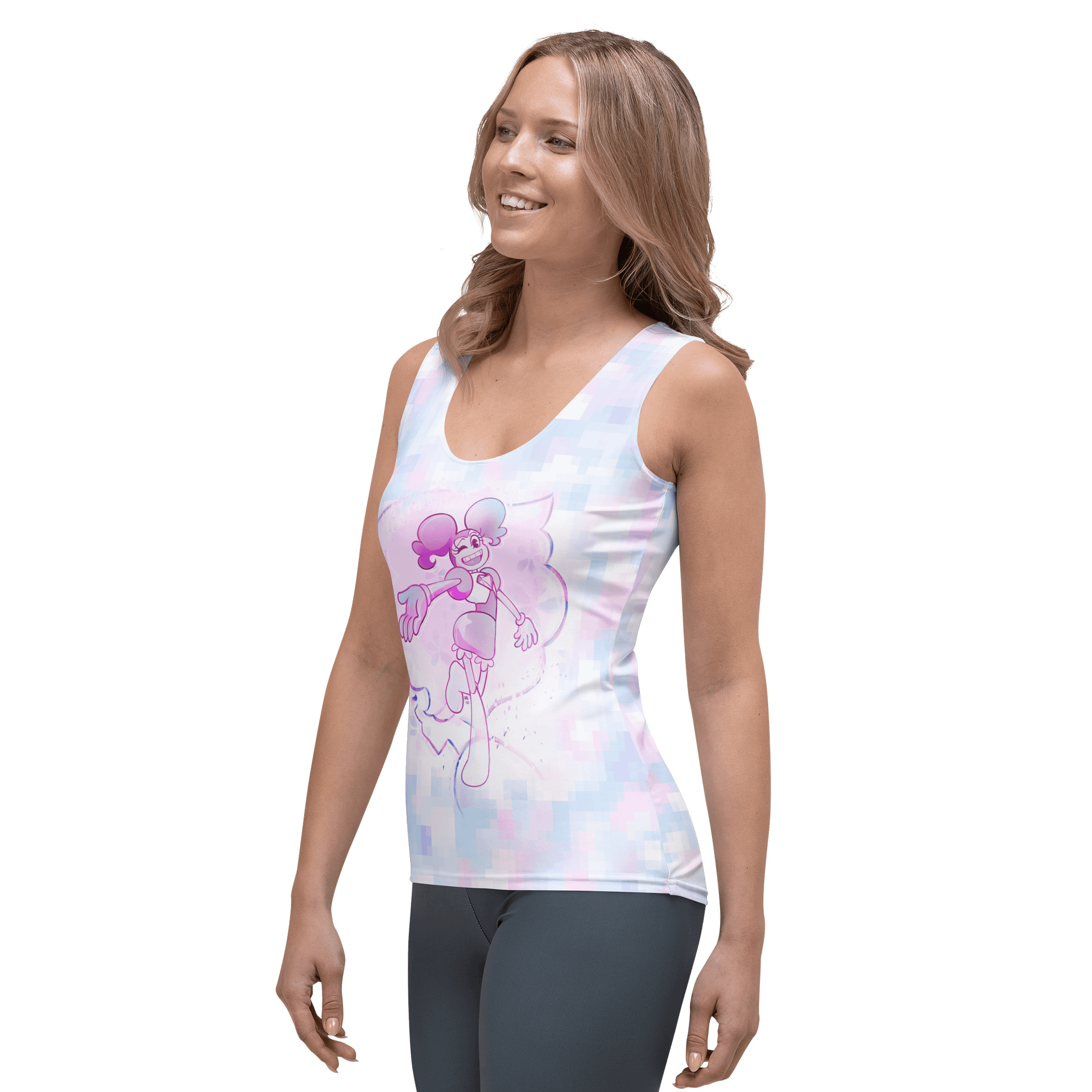 So Much Like Pink Vaporwave Fitted Tank product image (3)