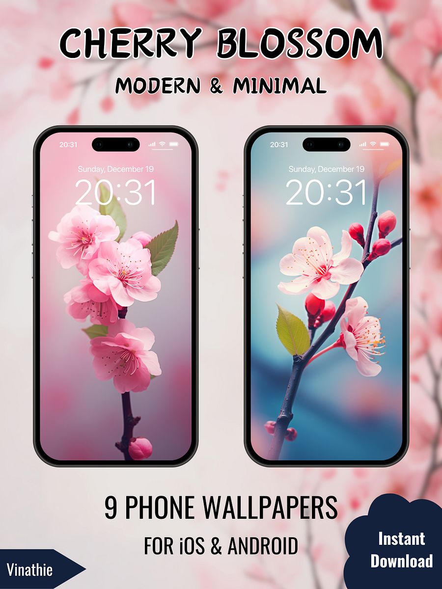Cherry Blossom | Modern & Minimal | Phone Wallpaper product image (5)
