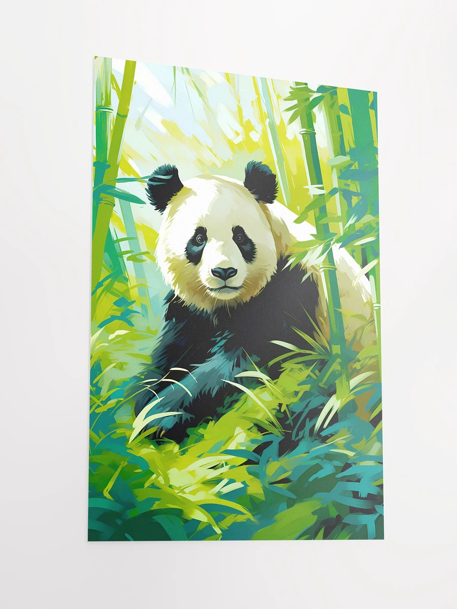 Panda Bear Enjoying Life Amidst Bamboo in Verdant Jungle Forest Matte Poster product image (4)